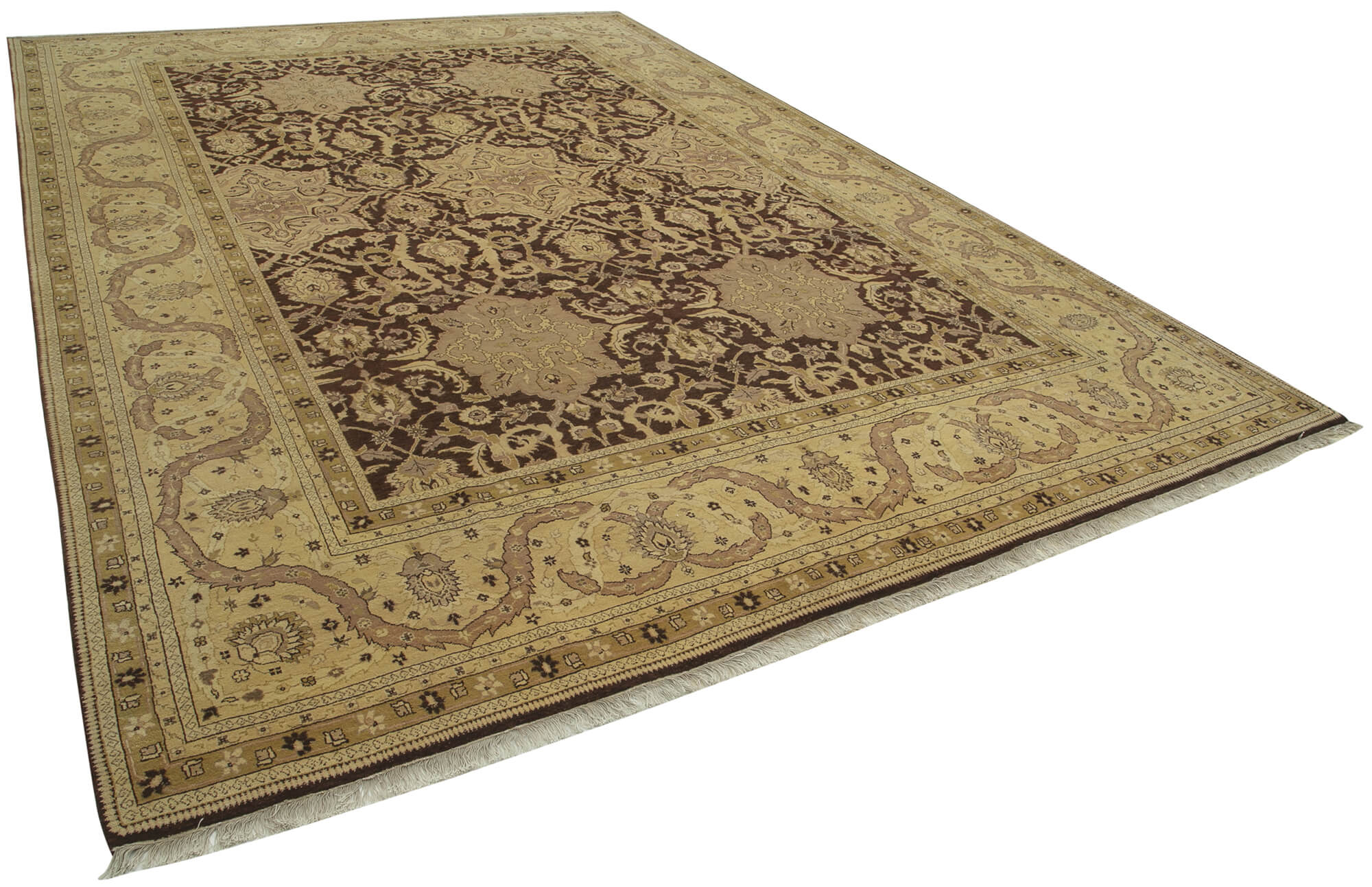 Collection of 9' 10'' x 14' 1'' Hand-Knotted Oushak Rug in a gallery layout