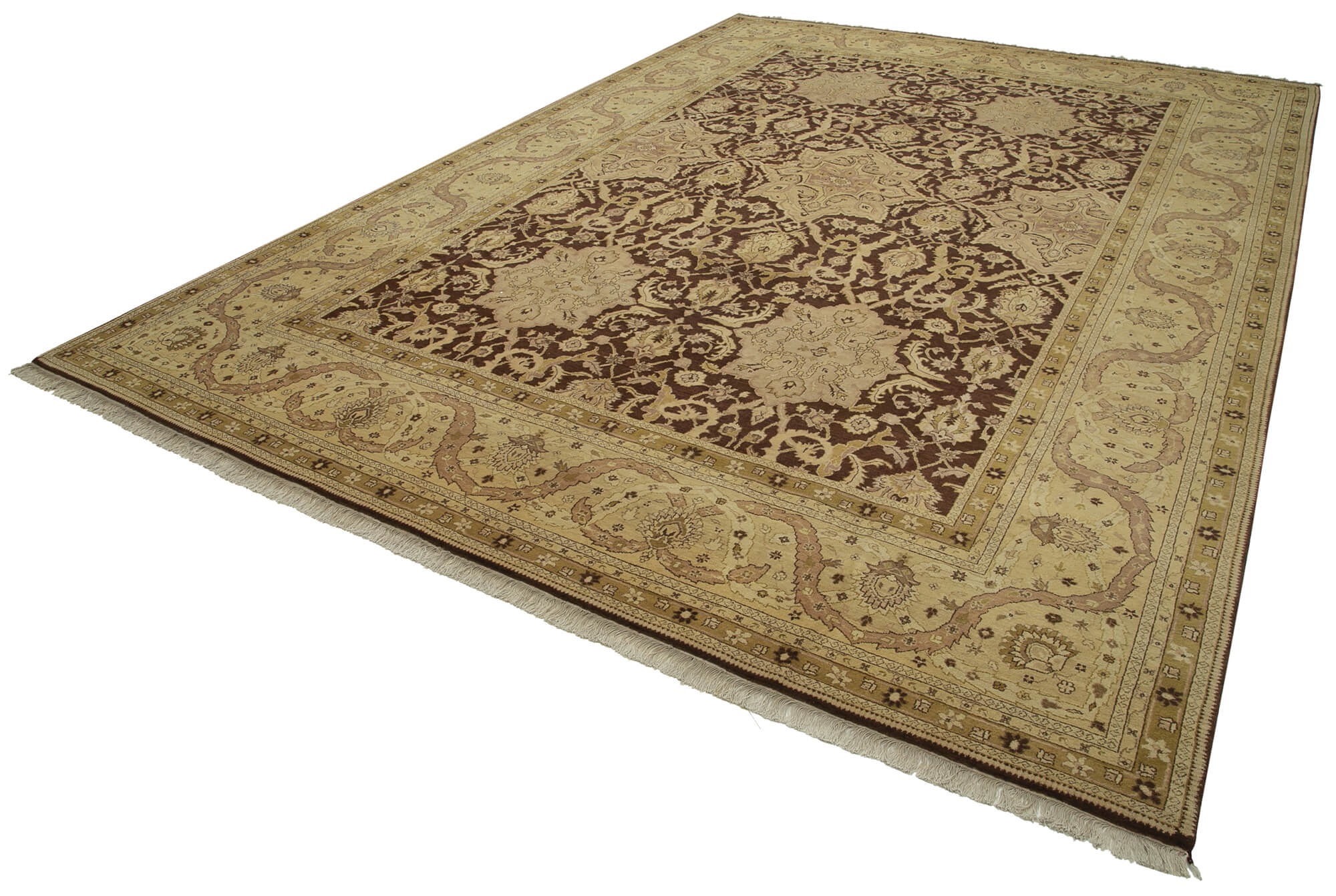 Collection of 9' 10'' x 14' 1'' Hand-Knotted Oushak Rug in a gallery layout