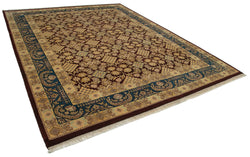 Collection of 9' 2'' x 12' Hand-Knotted Oushak Rug in a gallery layout