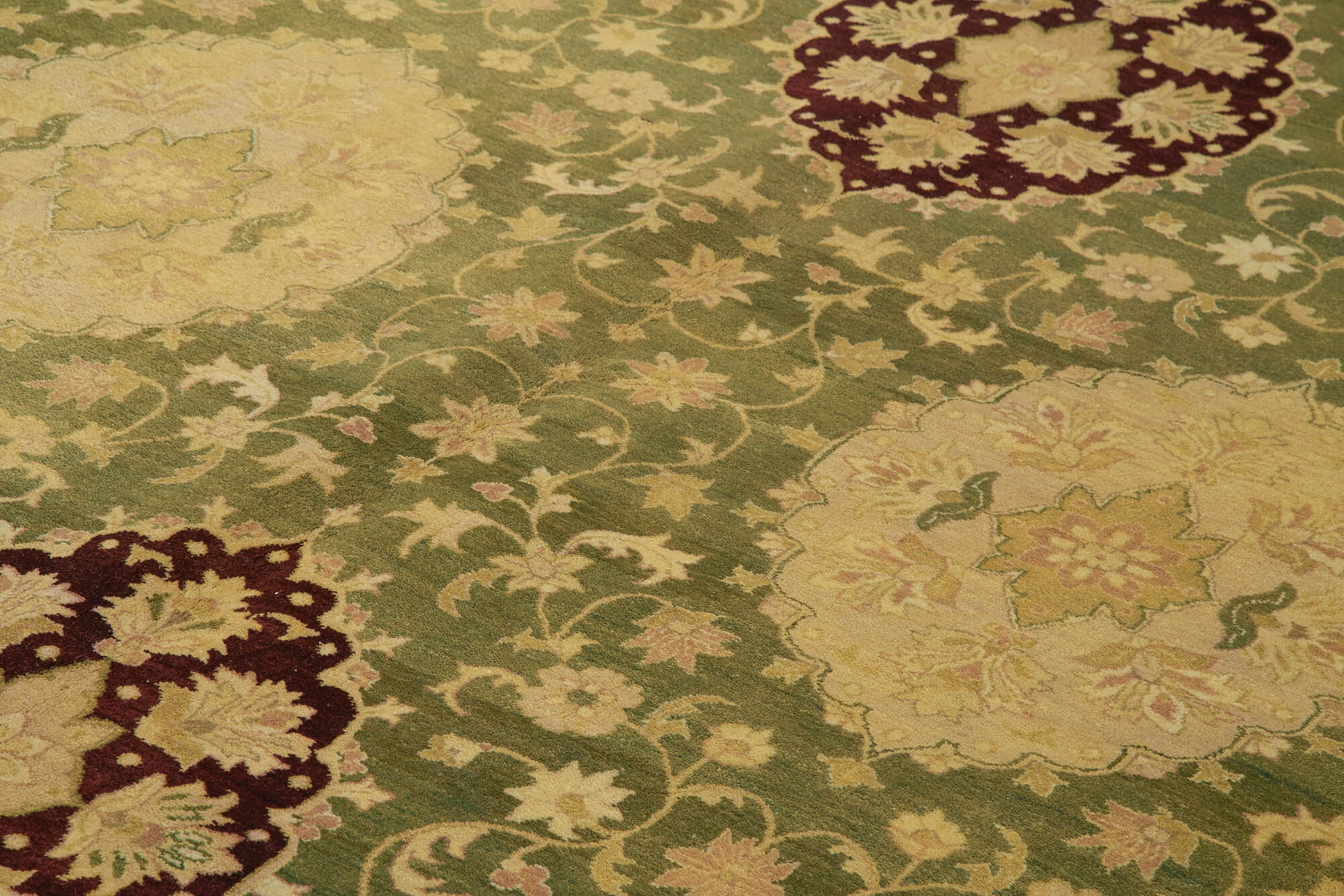 Collection of 9' 1'' x 12' 3'' Hand-Knotted Oushak Rug in a gallery layout