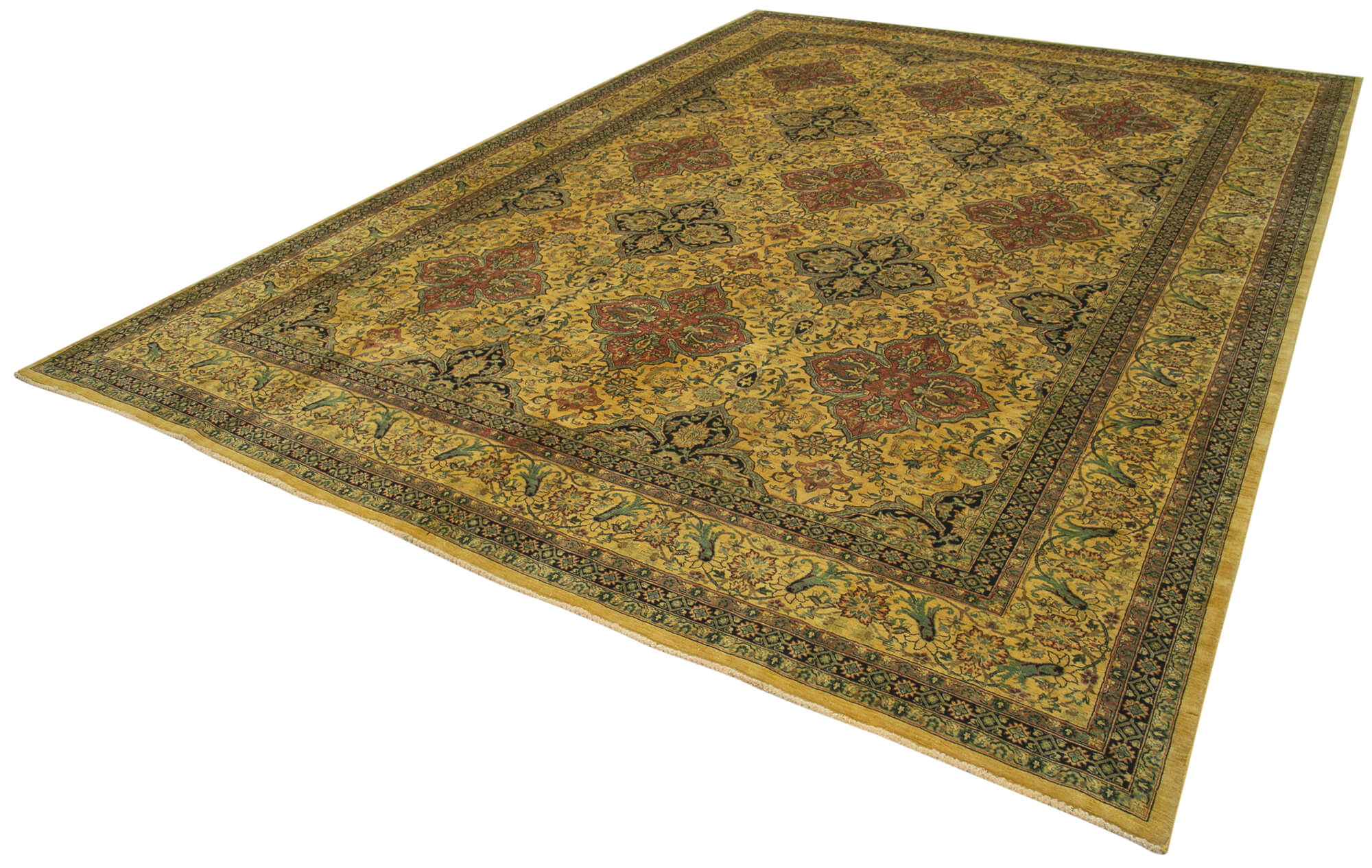 Collection of 9' 8'' x 13' 7'' Hand-Knotted Oushak Rug in a gallery layout