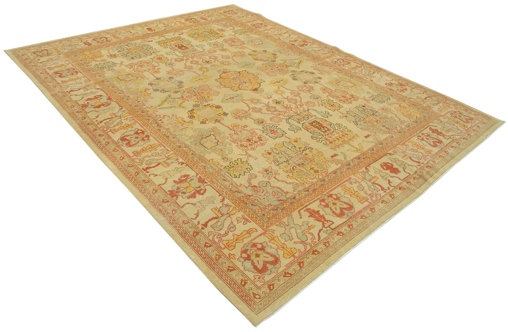 Collection of 7' 9'' x 9' 8'' Hand-Knotted Oushak Rug in a gallery layout