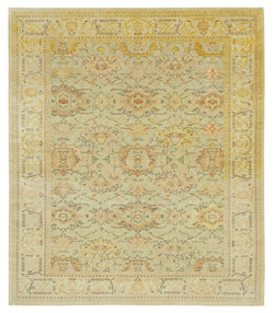 Collection of 8' 2'' x 9' 7'' Hand-Knotted Oushak Rug in a gallery layout