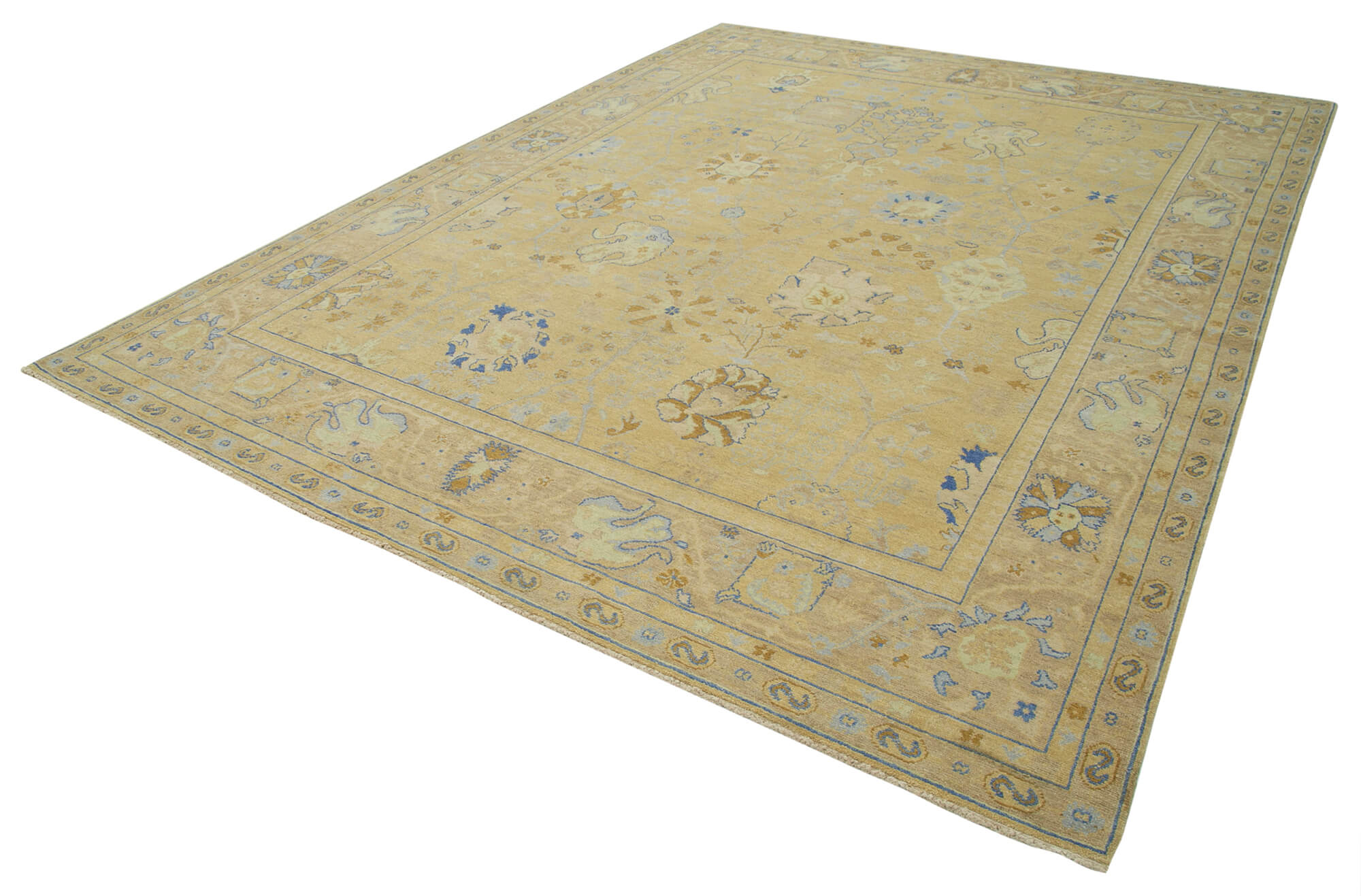 Collection of 8' 11'' x 12' 0'' Hand-Knotted Oushak Rug in a gallery layout