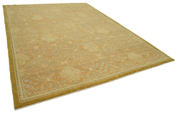 Collection of 9' 2'' x 12' 1'' Hand-Knotted Oushak Rug in a gallery layout