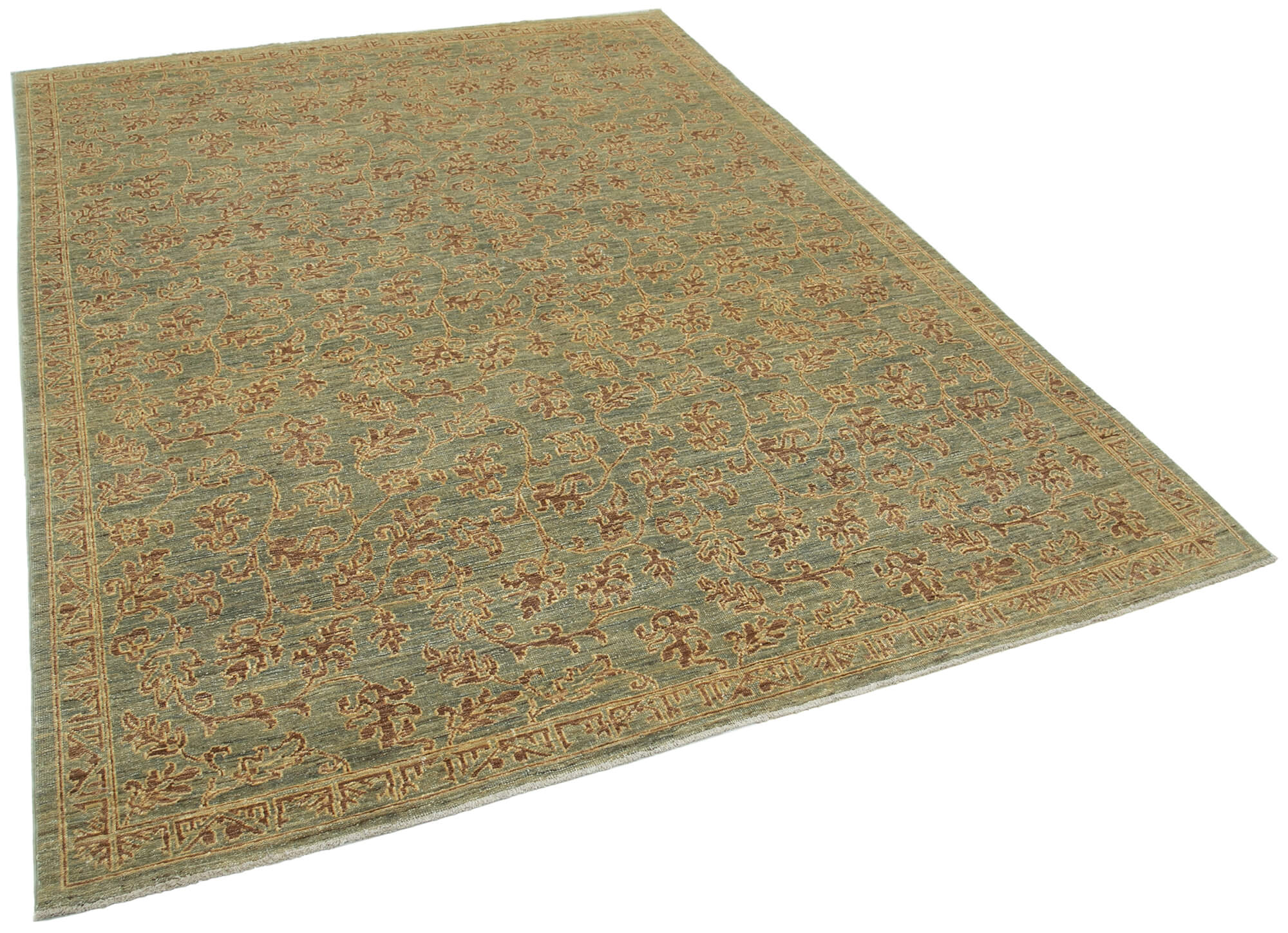 Collection of 6' 2'' x 8' 7'' Hand-Knotted Oushak Rug in a gallery layout