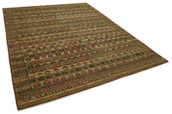 Collection of 8' 0'' x 10' 1'' Hand-Knotted Oushak Rug in a gallery layout