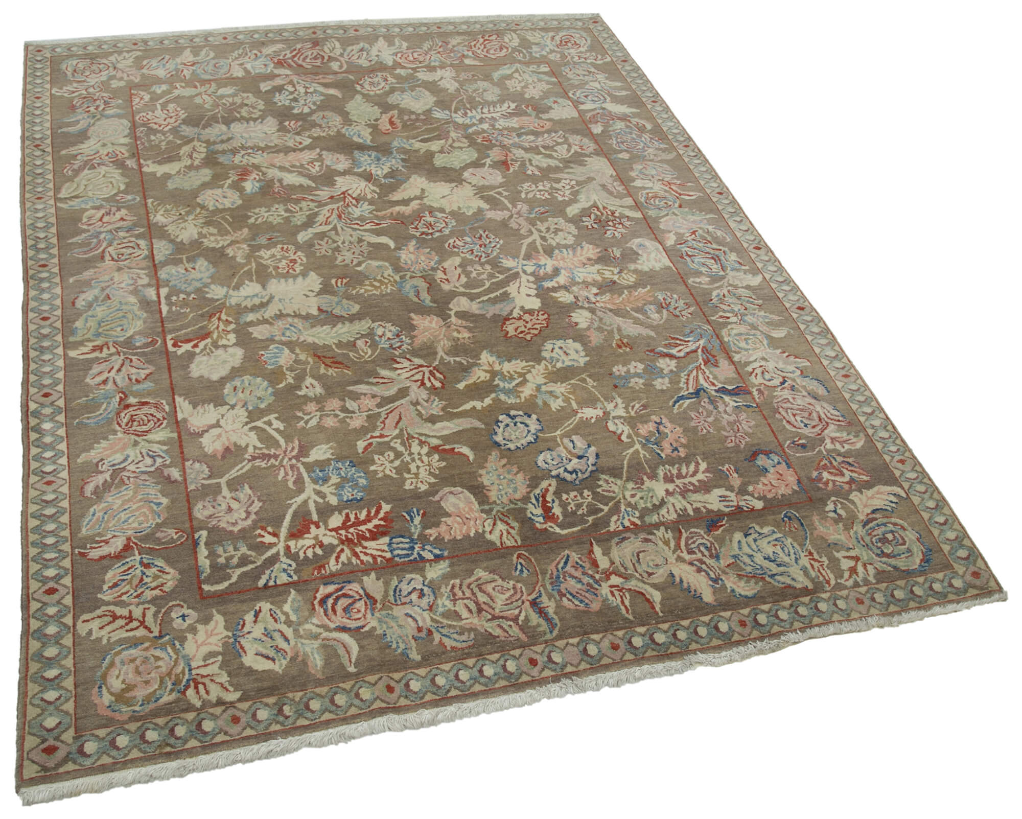 Collection of 5' x 6' 7'' Hand-Knotted Oushak Rug in a gallery layout