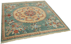 Collection of 6' 11'' x 6' 7'' Hand-Knotted Oushak Rug in a gallery layout