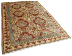 Collection of 6' 1'' x 9' Hand-Knotted Oushak Rug in a gallery layout