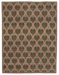 Collection of 9' x 11' 11'' Hand-Knotted Oushak Rug in a gallery layout