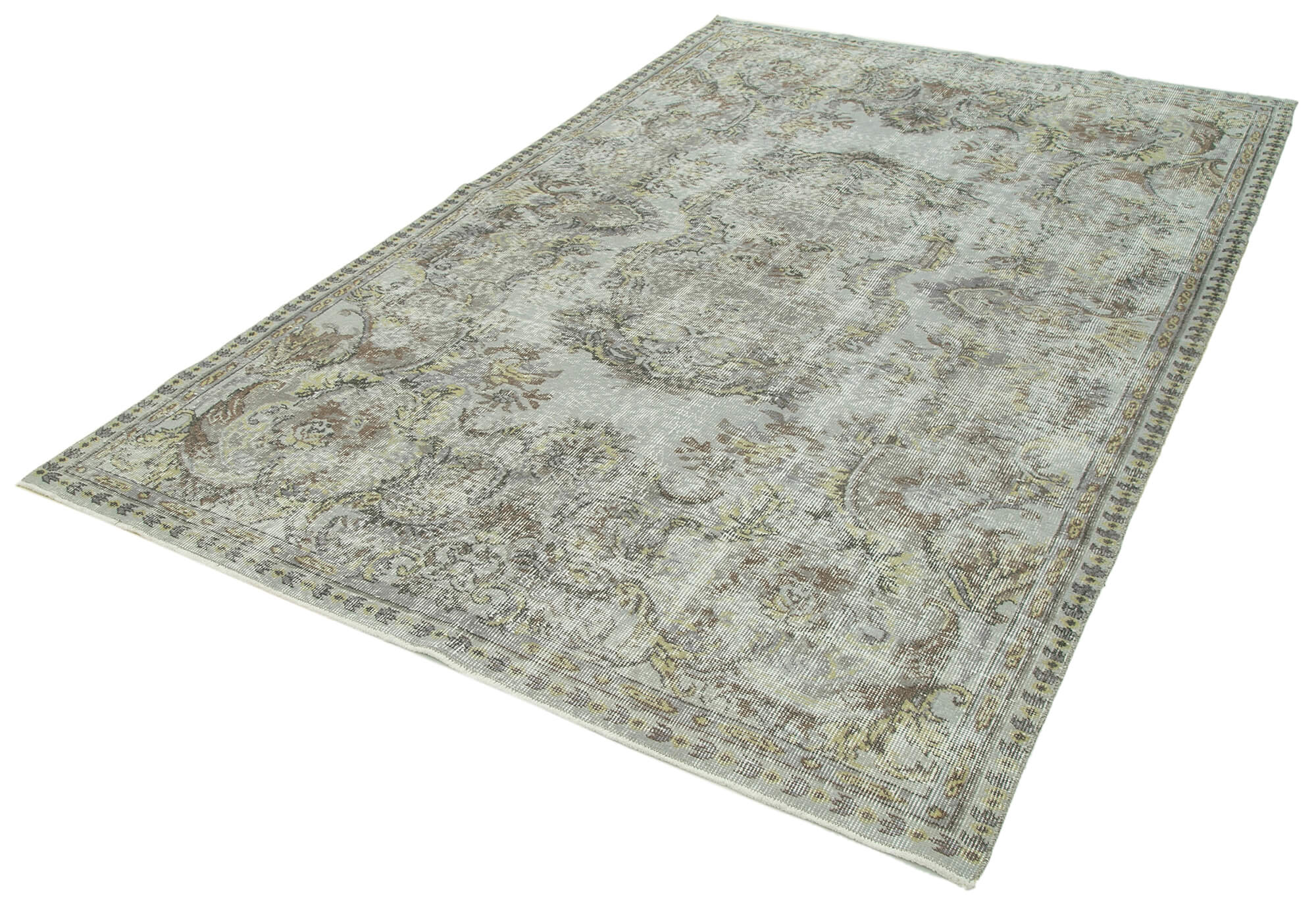 Collection of 5' 7'' x 8' 8'' Handmade Vintage Overdyed Rug in a gallery layout