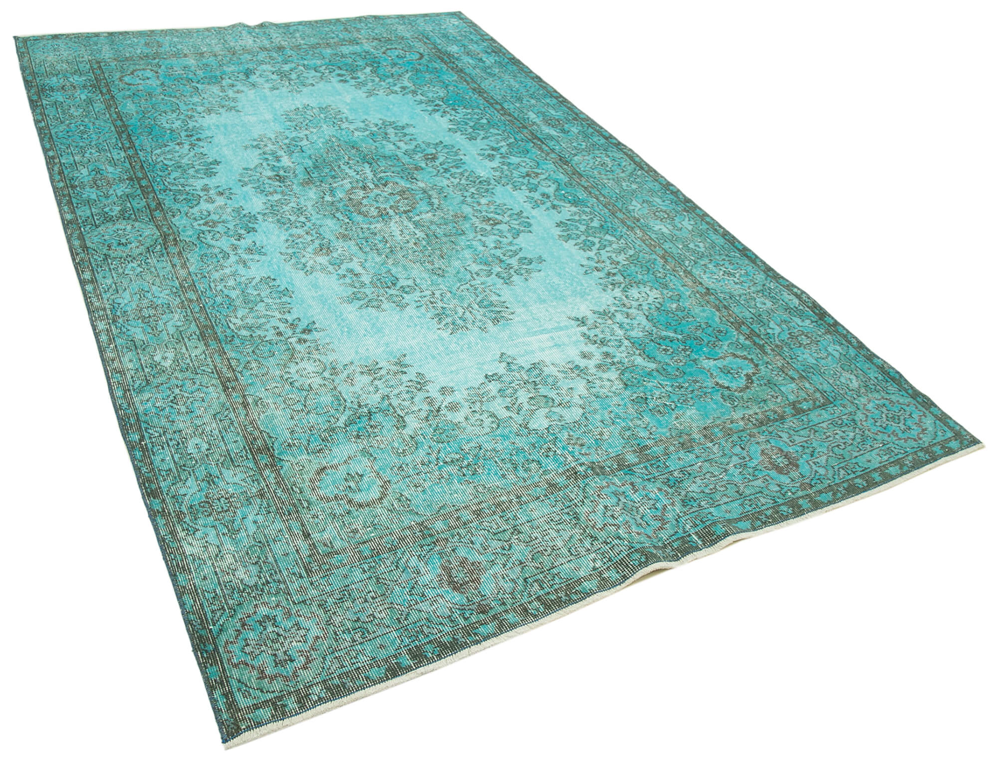 Collection of 5' 8'' x 9' 1'' Handmade Vintage Overdyed Rug in a gallery layout