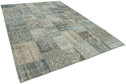 Collection of 8' 2'' x 11' 6'' Hand-Knotted Turkish Patchwork Rug in a gallery layout