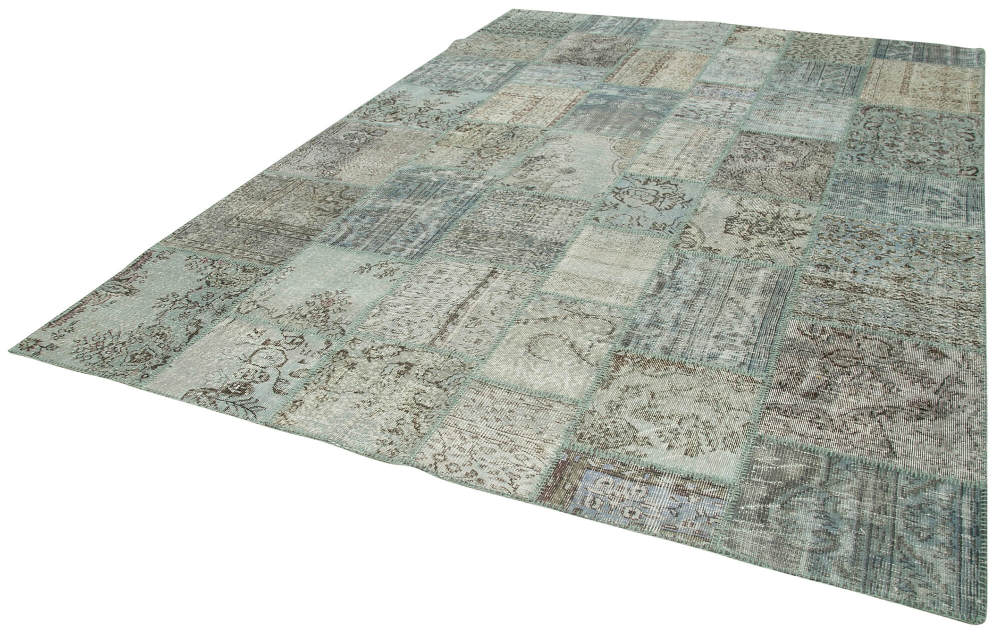 Collection of 8' 2'' x 11' 6'' Hand-Knotted Turkish Patchwork Rug in a gallery layout