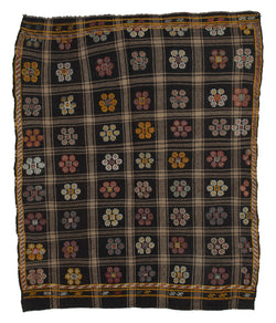 Collection of 6' 6'' x 8' Turkish Vintage Kilim Rug in a gallery layout