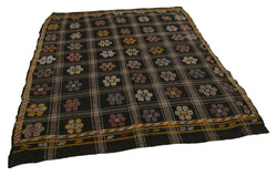 Collection of 6' 6'' x 8' Turkish Vintage Kilim Rug in a gallery layout