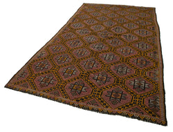 Collection of 5' 10'' x 10' 8'' Turkish Vintage Kilim Rug in a gallery layout