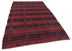 Collection of 6' 3'' x 10' 3'' Turkish Vintage Kilim Rug in a gallery layout