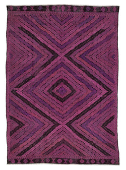 Collection of 6' 8'' x 9' 5'' Turkish Vintage Kilim Rug in a gallery layout