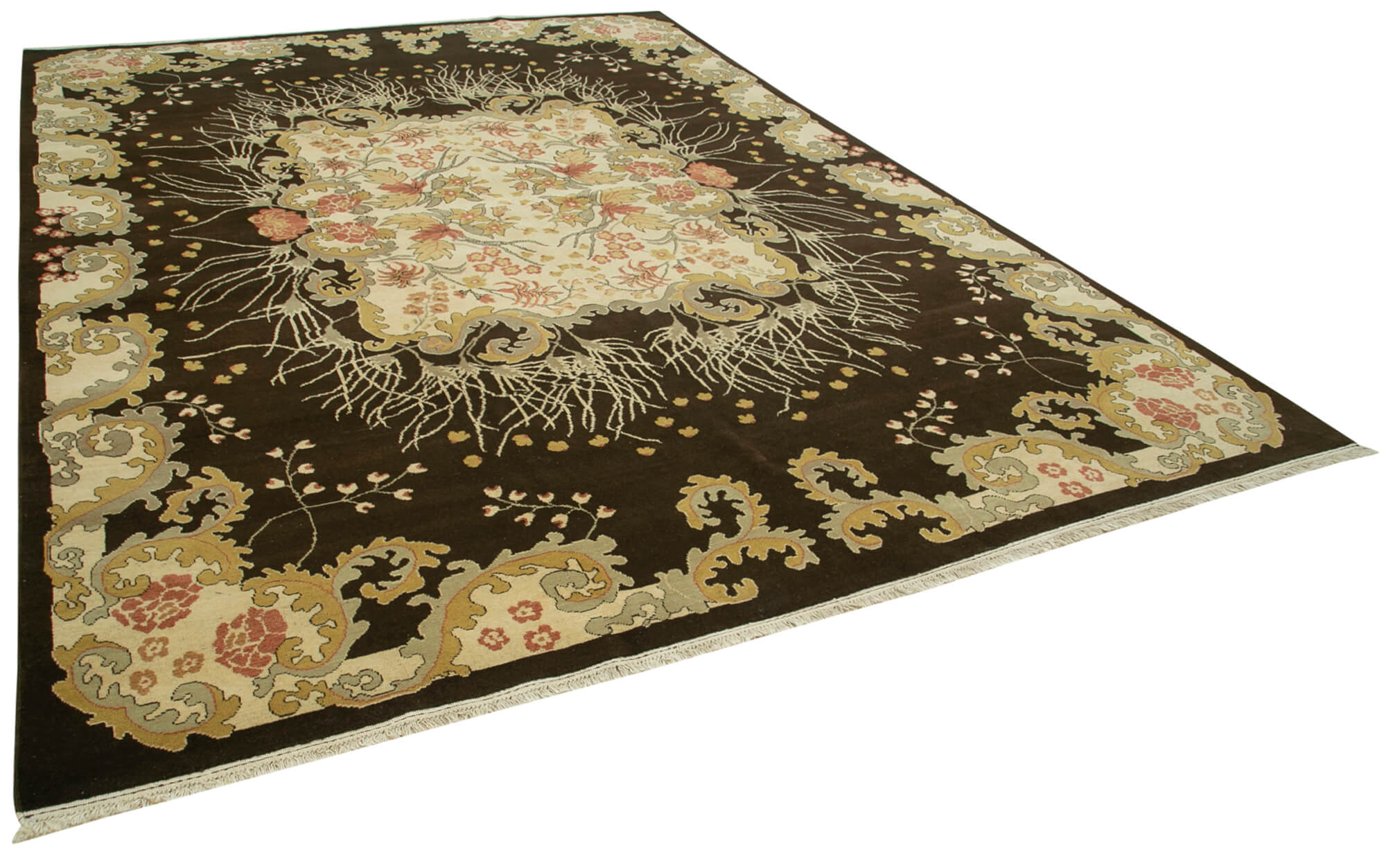 Collection of 9' 6'' x 12' 8'' Hand-Knotted Oushak Rug in a gallery layout