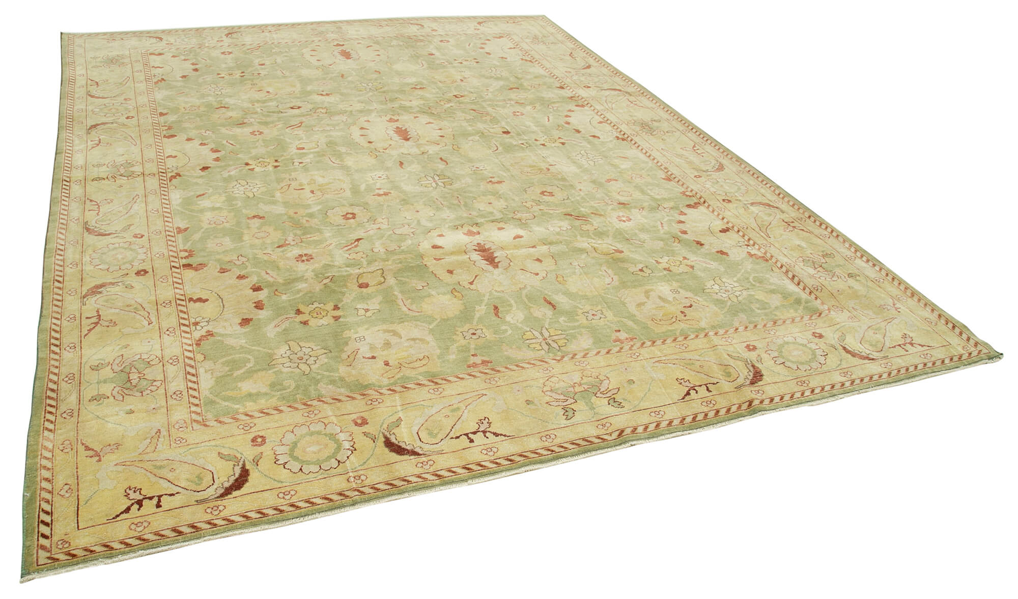 Collection of 8' 9'' x 11' 3'' Hand-Knotted Oushak Rug in a gallery layout