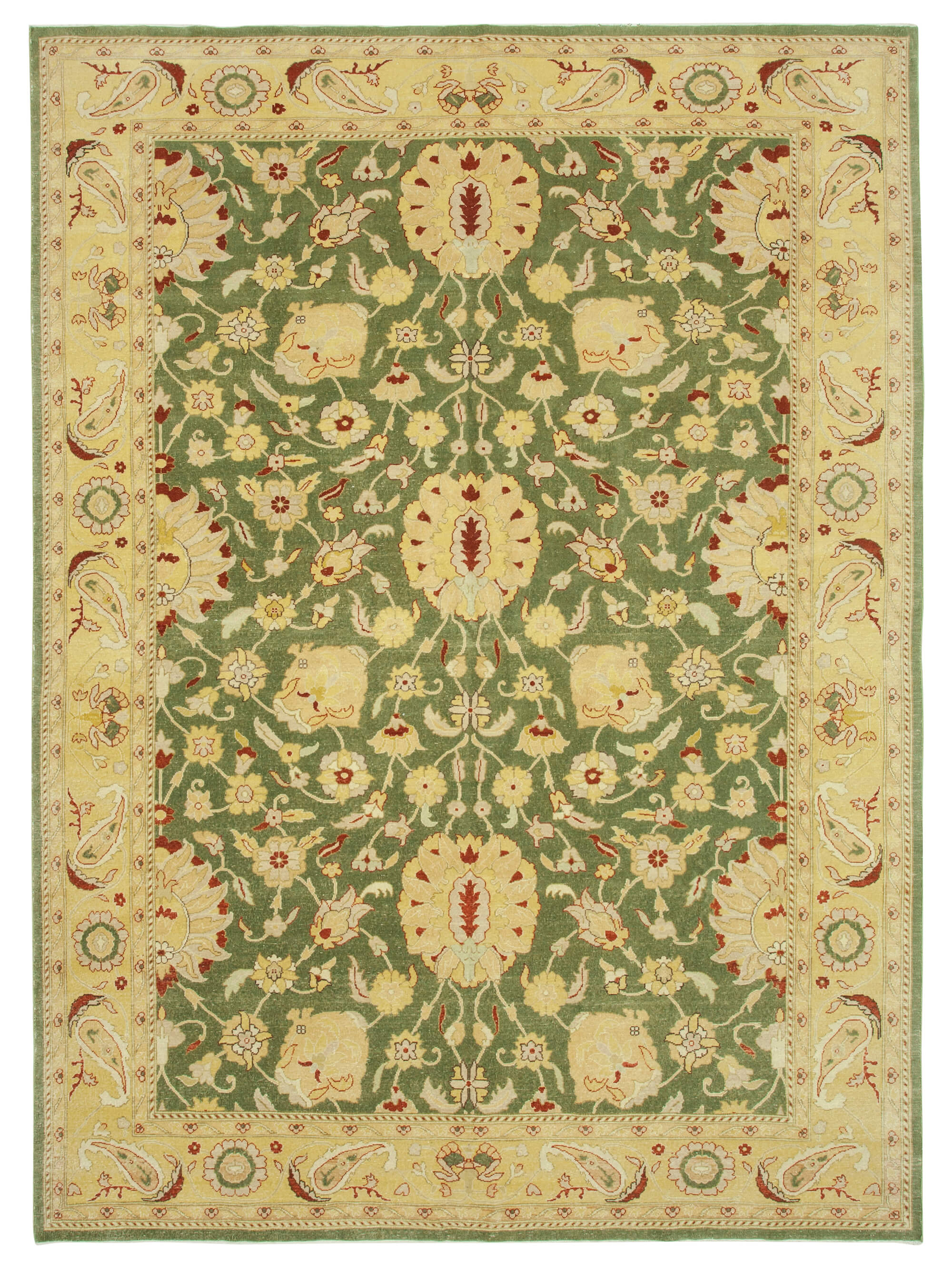 Collection of 8' 10'' x 11' 11'' Hand-Knotted Oushak Rug in a gallery layout