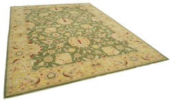 Collection of 8' 10'' x 11' 11'' Hand-Knotted Oushak Rug in a gallery layout