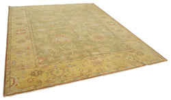 Collection of 8' 4'' x 10' Hand-Knotted Oushak Rug in a gallery layout