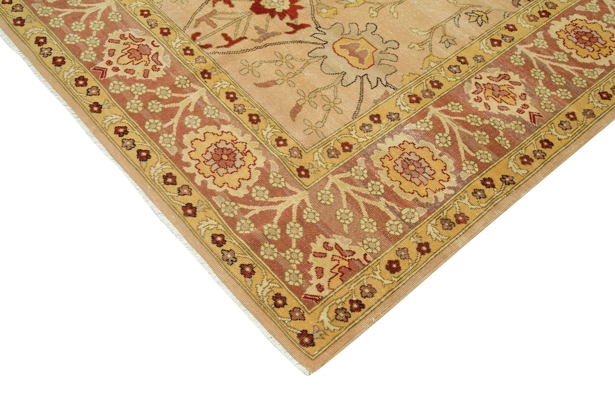 Collection of 8' 8'' x 11' 7'' Hand-Knotted Oushak Rug in a gallery layout