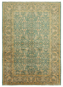 Collection of 8' 11'' x 13' 1'' Hand-Knotted Oushak Rug in a gallery layout