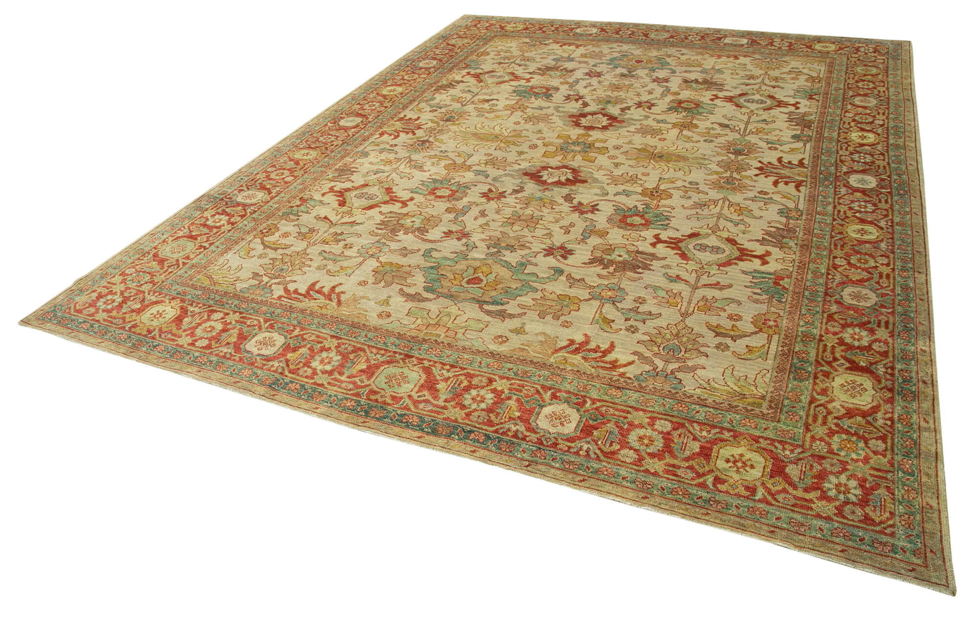 Collection of 8' 7'' x 11' 7'' Hand-Knotted Oushak Rug in a gallery layout