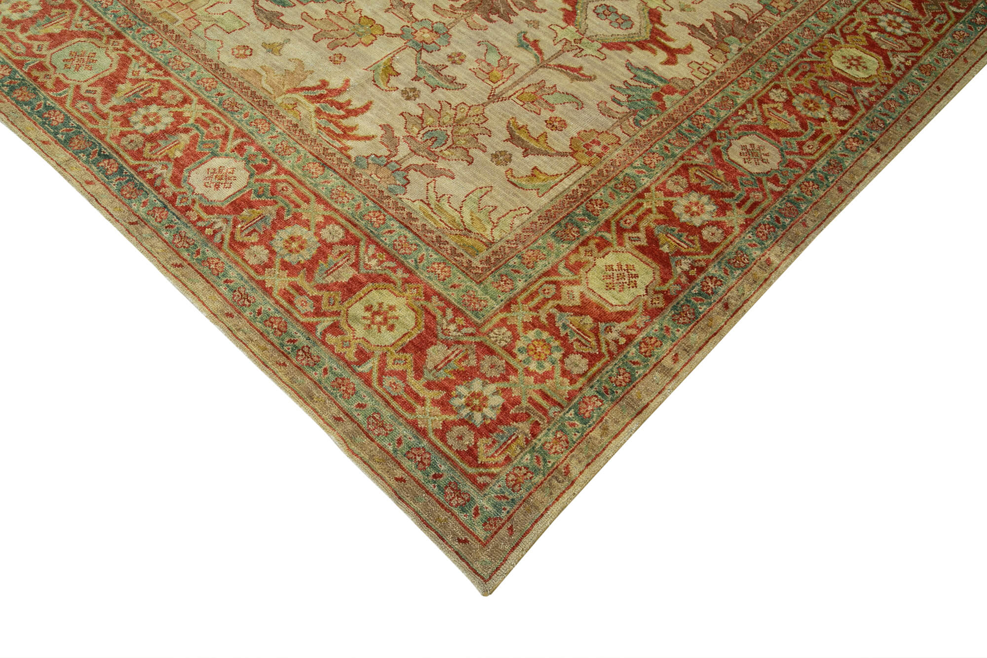 Collection of 8' 7'' x 11' 7'' Hand-Knotted Oushak Rug in a gallery layout