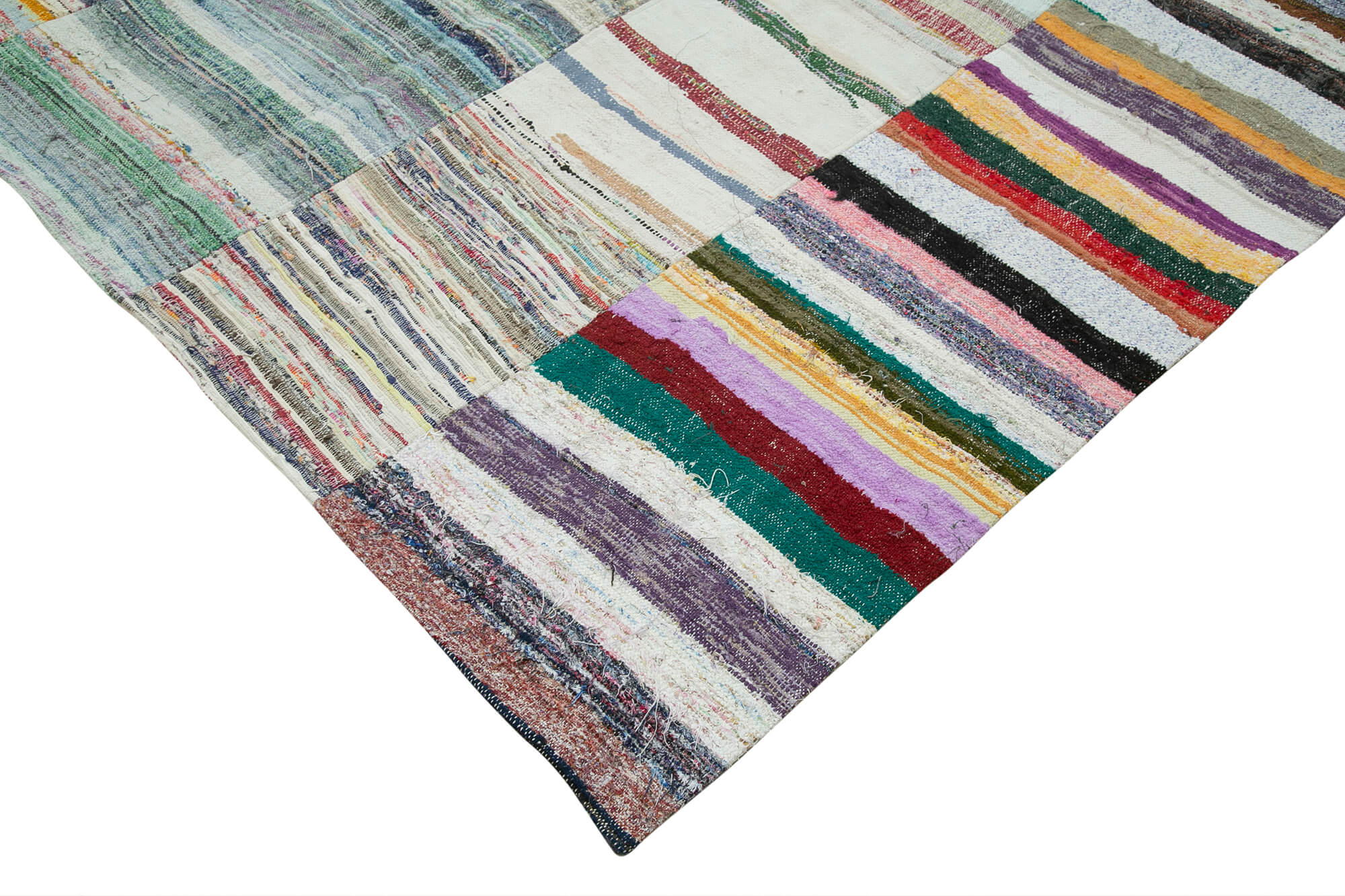 Collection of 10' 1'' x 13' 5'' Handmade Kilim Patchwork Rug in a gallery layout