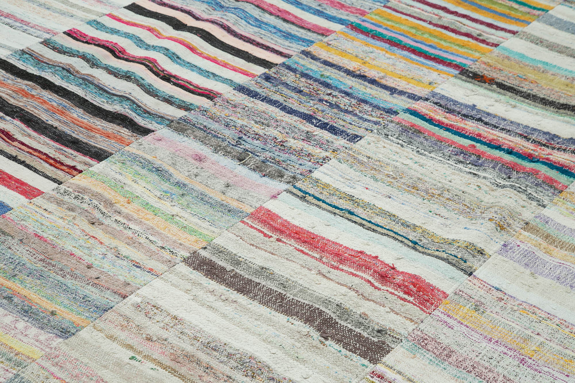 Collection of 10' 1'' x 13' 5'' Handmade Kilim Patchwork Rug in a gallery layout