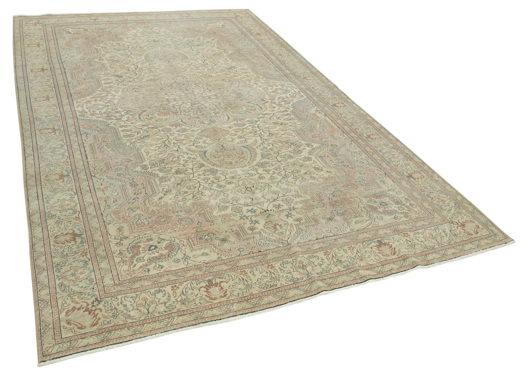 Collection of 6' 5'' x 10' 2'' Turkish Vintage Hand-Knotted Rug in a gallery layout