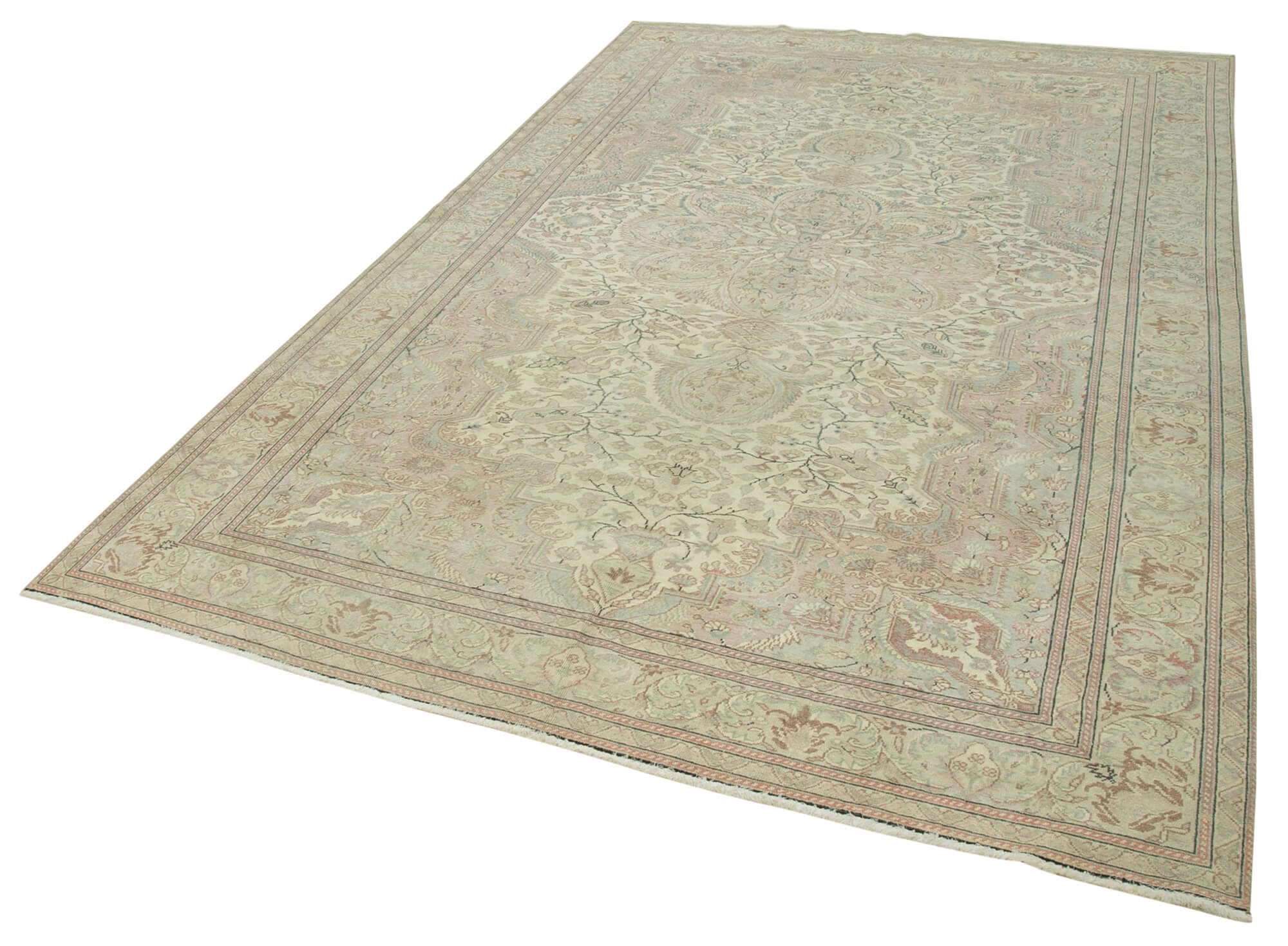 Collection of 6' 5'' x 10' 2'' Turkish Vintage Hand-Knotted Rug in a gallery layout