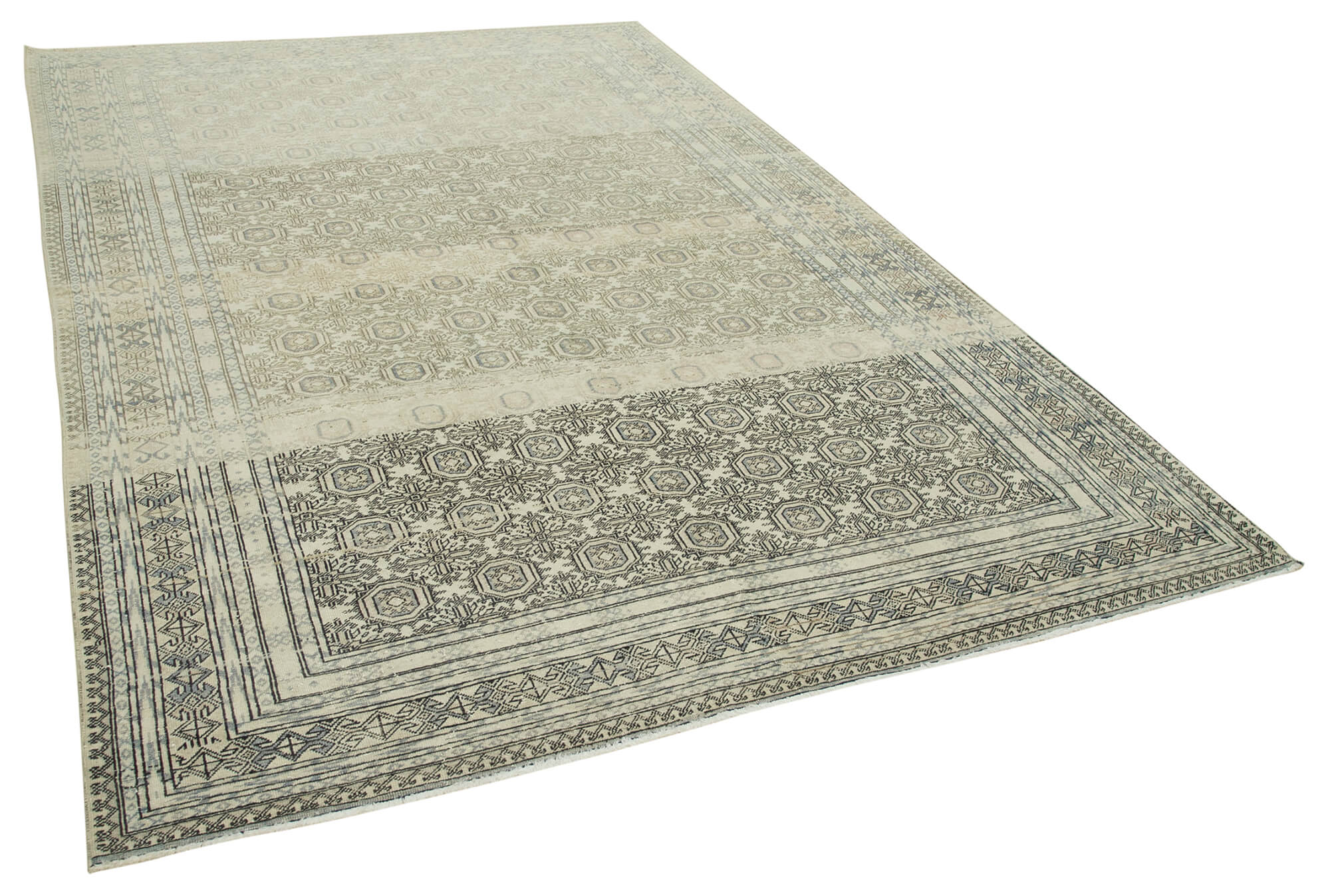 Collection of 6' 5'' x 9' 6'' Turkish Vintage Hand-Knotted Rug in a gallery layout