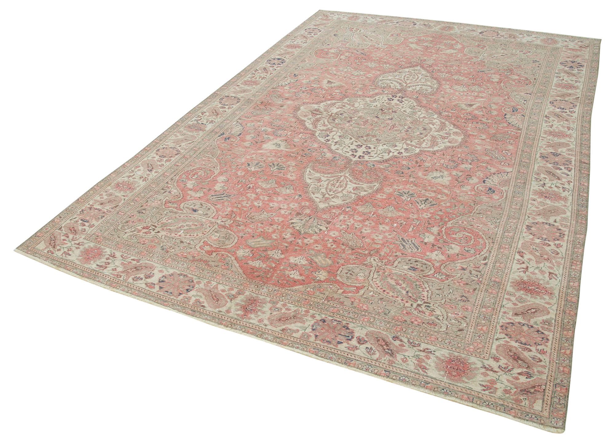 Collection of 6' 3'' x 9' 6'' Turkish Vintage Hand-Knotted Rug in a gallery layout