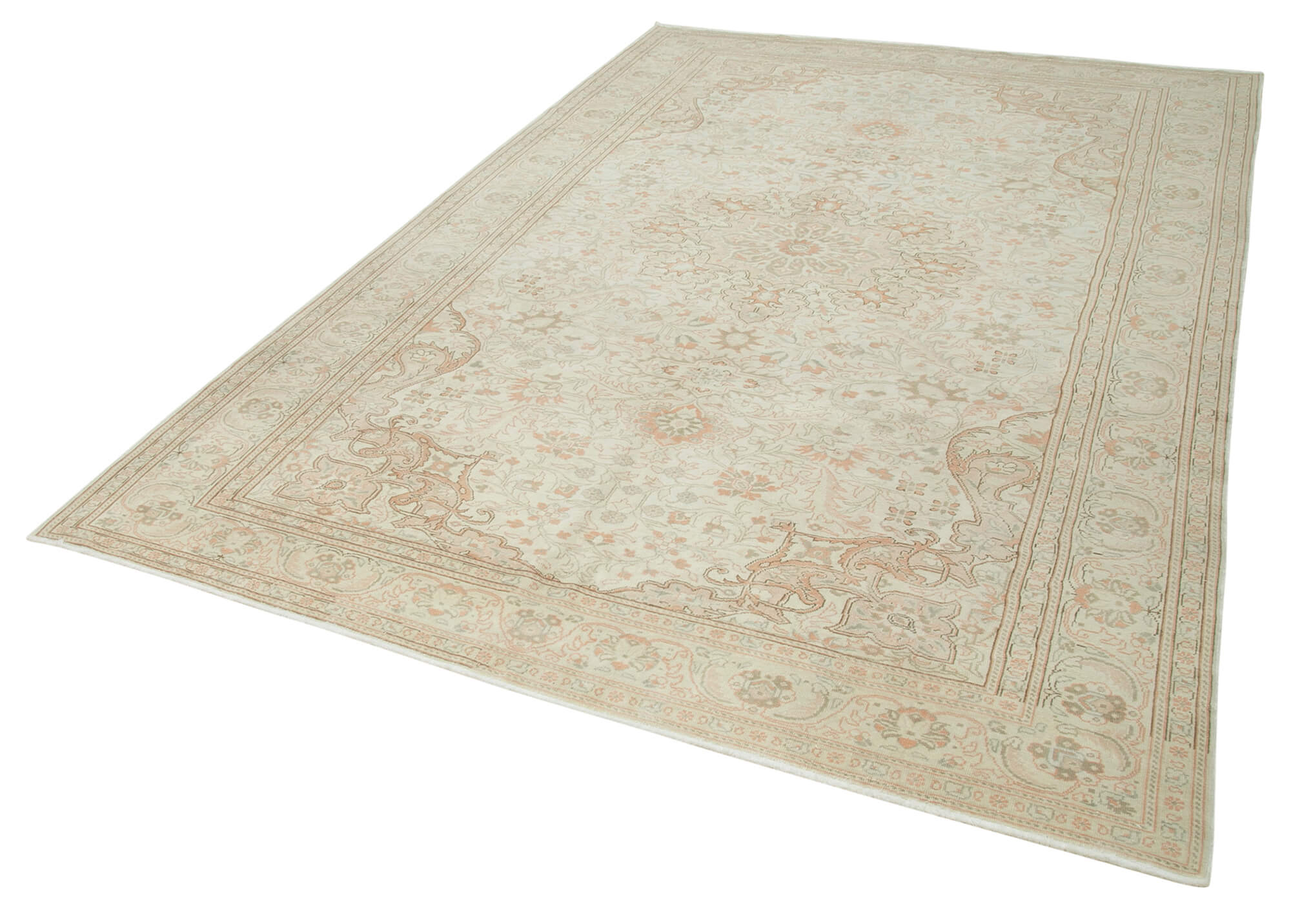 Collection of 6' 6'' x 9' 10'' Turkish Vintage Hand-Knotted Rug in a gallery layout