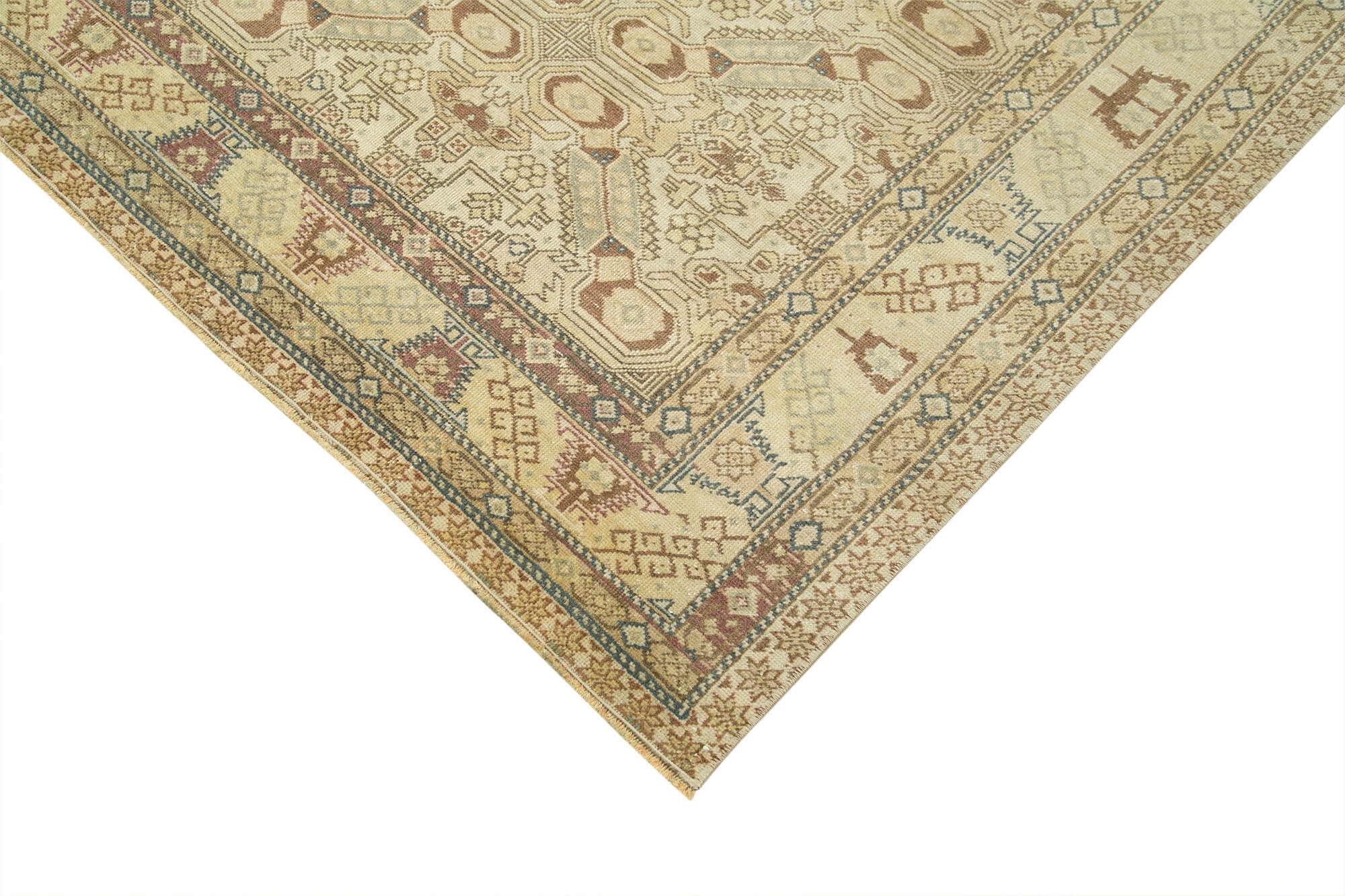 Collection of 6' 5'' x 9' 2'' Turkish Vintage Hand-Knotted Rug in a gallery layout