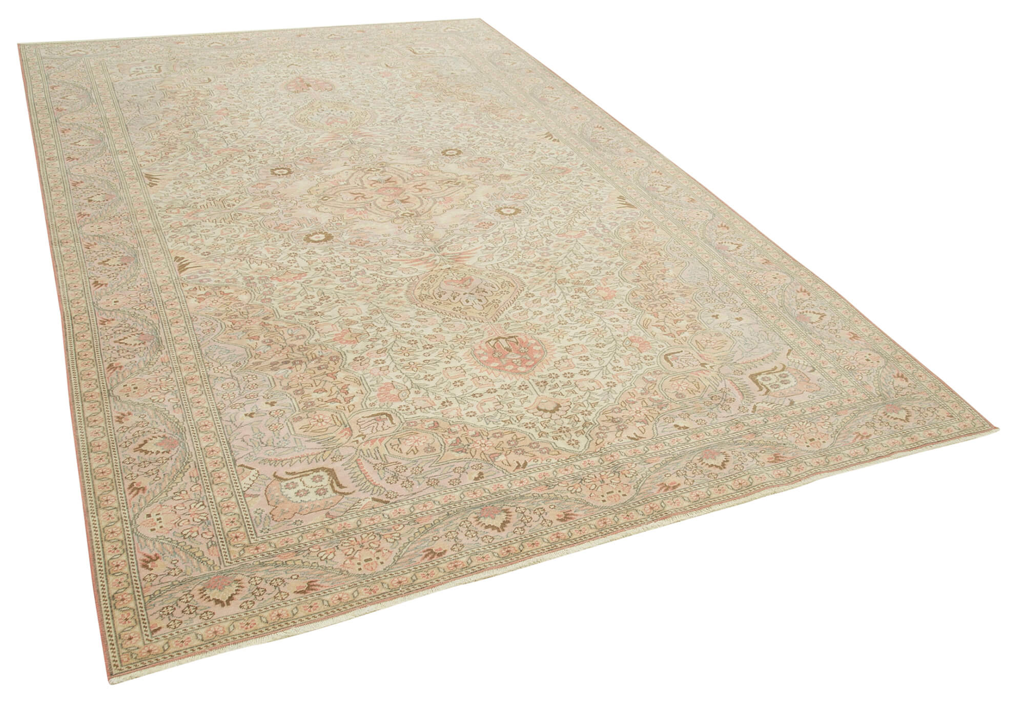 Collection of 6' 7'' x 10' 5'' Turkish Vintage Hand-Knotted Rug in a gallery layout