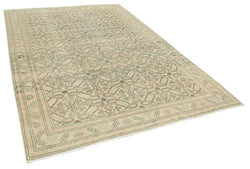 Collection of 6' 4'' x 9' 5'' Turkish Vintage Hand-Knotted Rug in a gallery layout