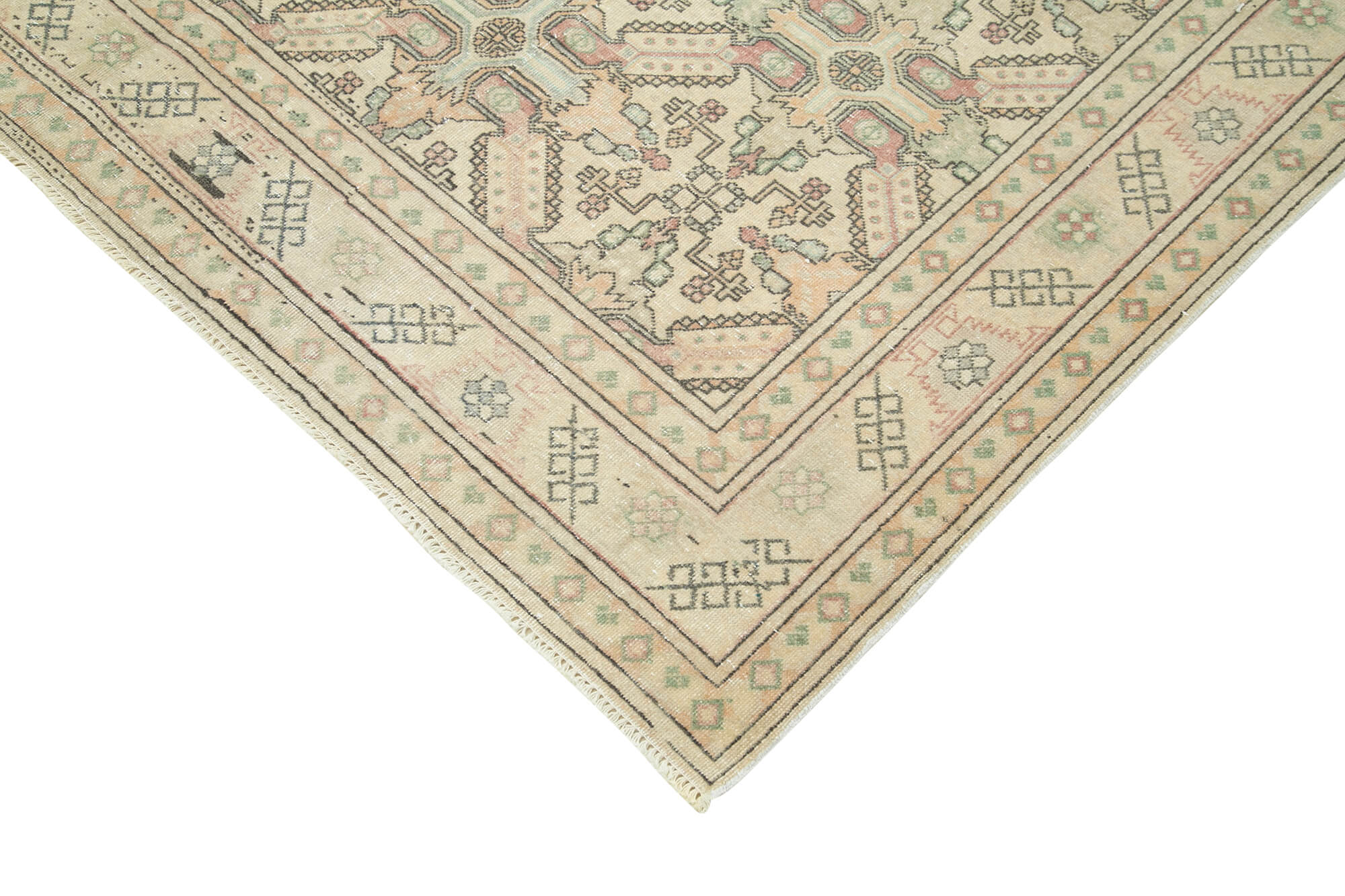 Collection of 6' 4'' x 9' 5'' Turkish Vintage Hand-Knotted Rug in a gallery layout