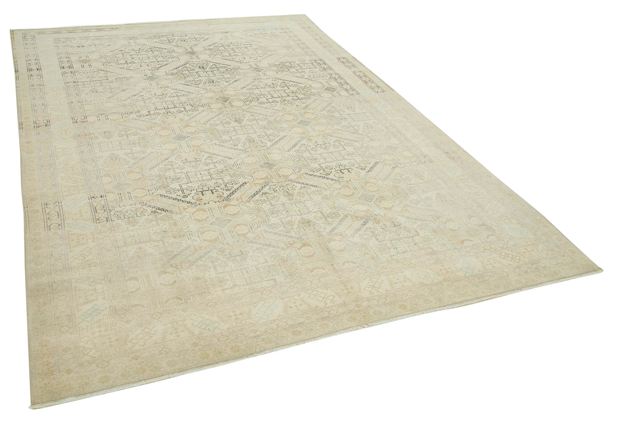 Collection of 6' 5'' x 9' 6'' Turkish Vintage Hand-Knotted Rug in a gallery layout