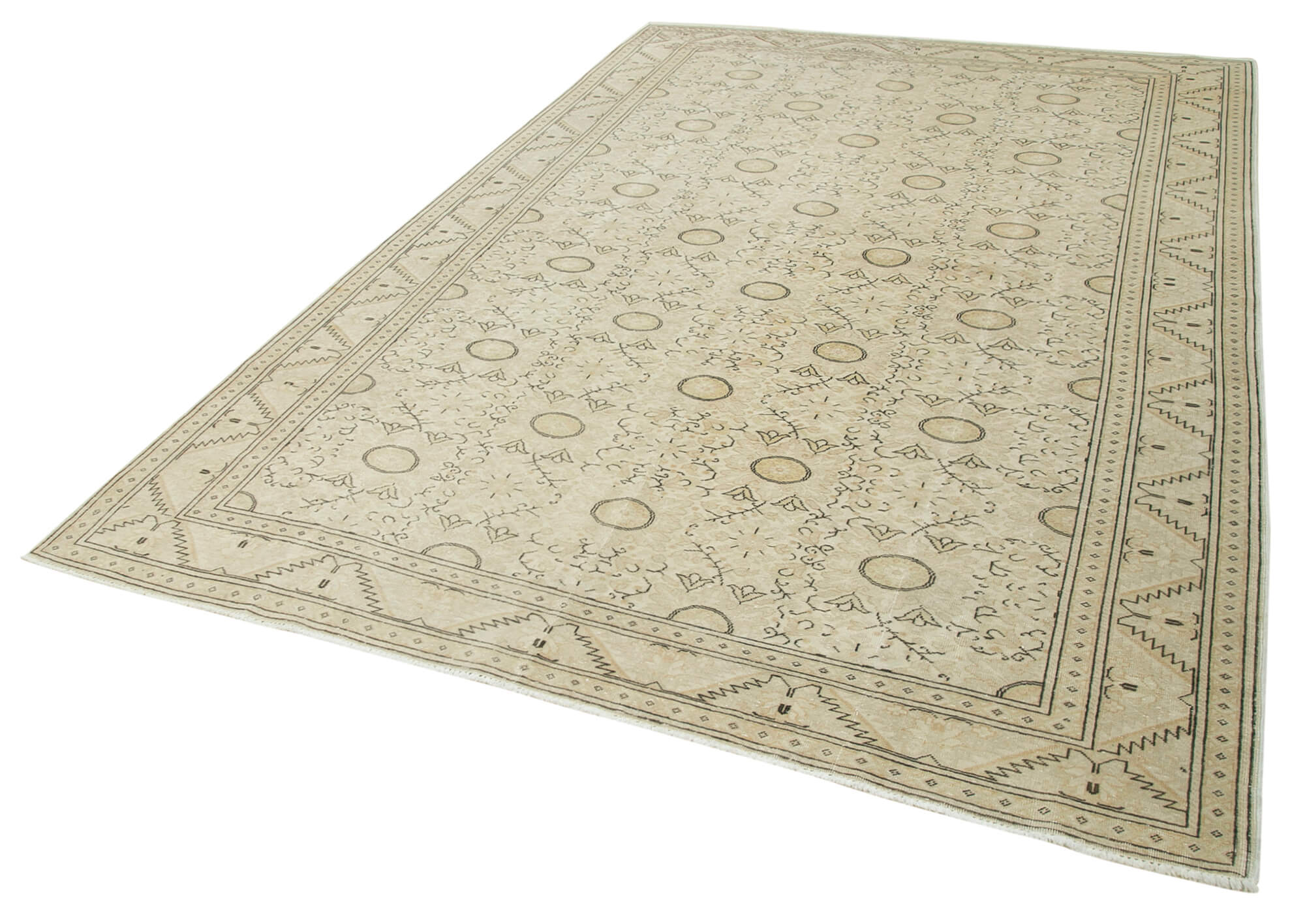 Collection of 6' 6'' x 9' 8'' Turkish Vintage Hand-Knotted Rug in a gallery layout