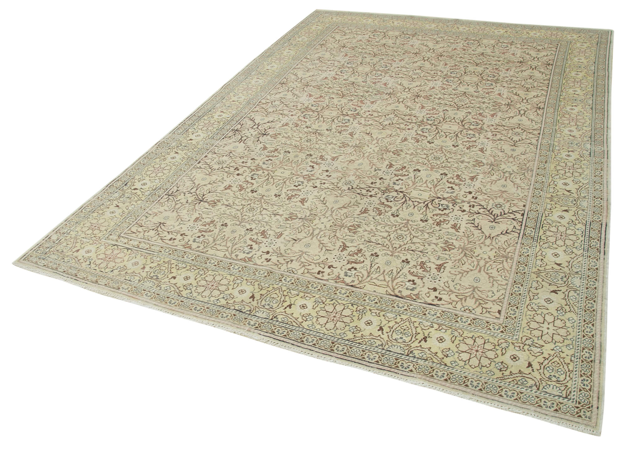 Collection of 6' 5'' x 9' 4'' Turkish Vintage Hand-Knotted Rug in a gallery layout