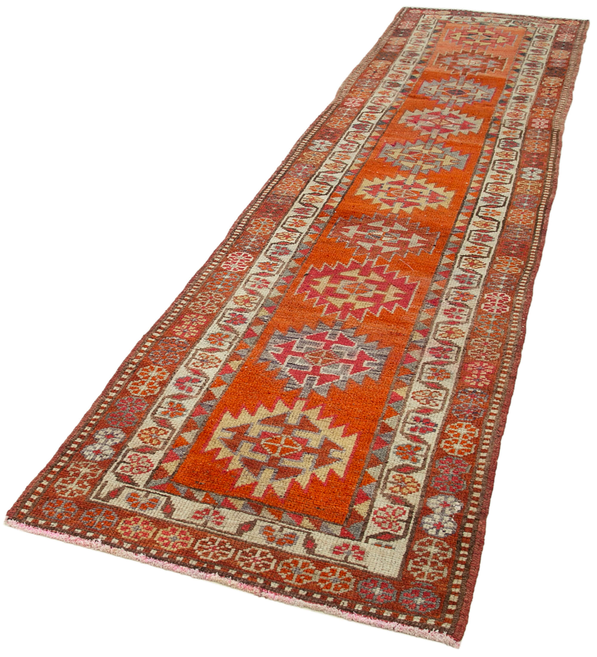 Collection of 3' 1'' x 12' 3'' Handmade Runner Rug in a gallery layout