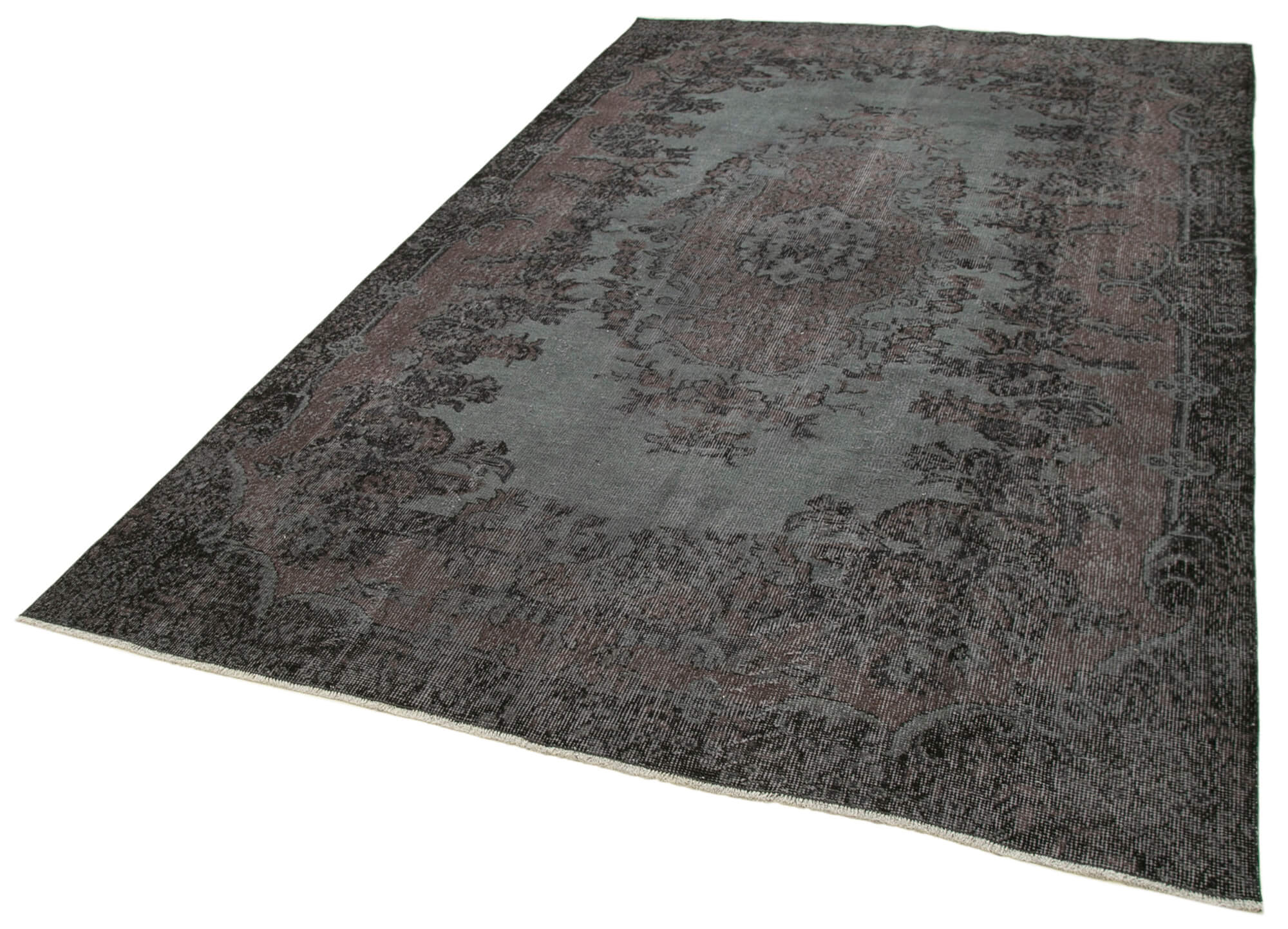 Collection of 6' 2'' x 10' 4'' Handmade Vintage Overdyed Rug in a gallery layout