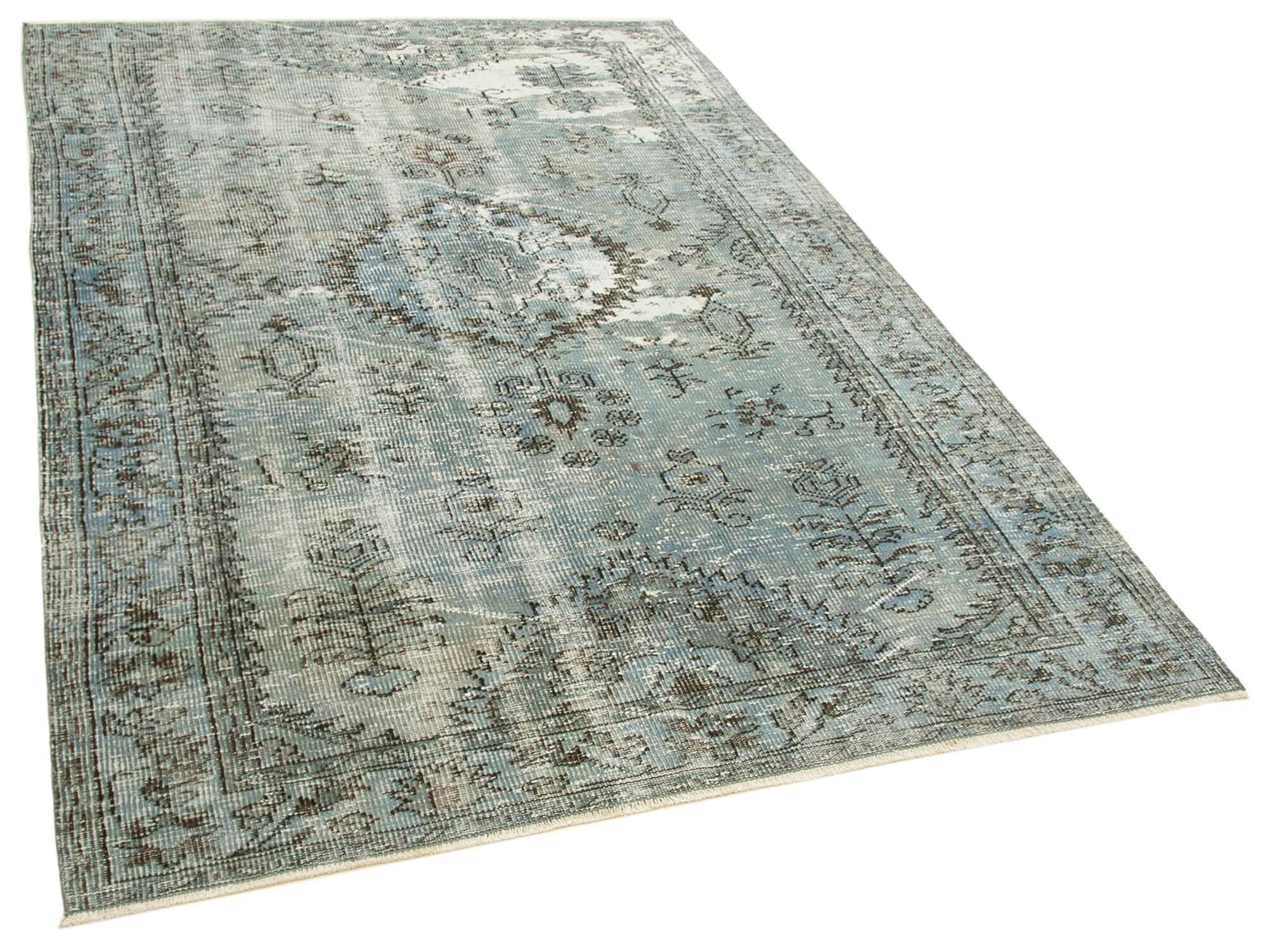 Collection of 5' 5'' x 8' 1'' Handmade Vintage Overdyed Rug in a gallery layout